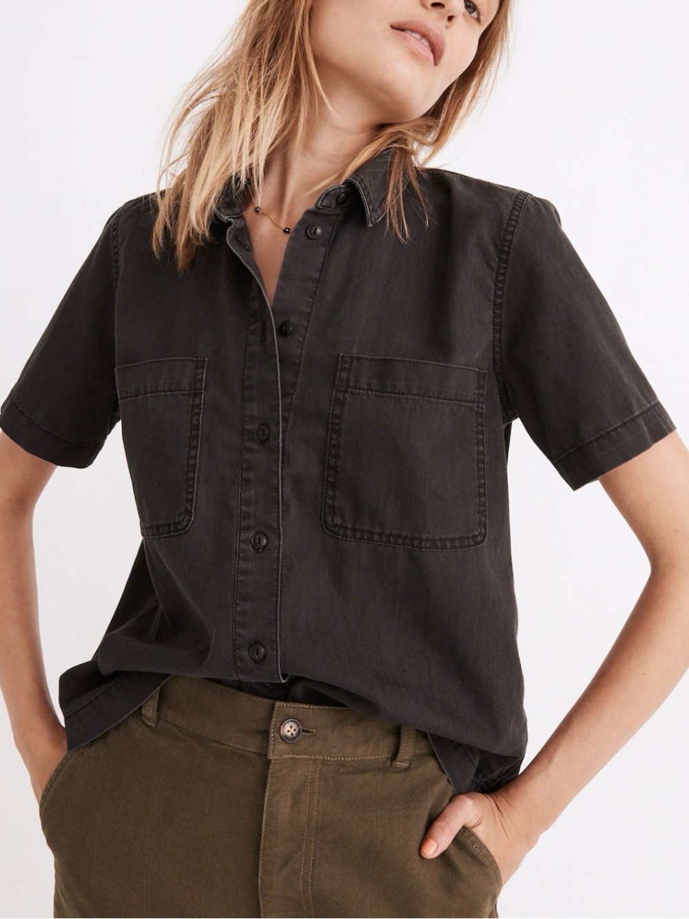 Madewell Denim Button-Up Shirt - Size XXS